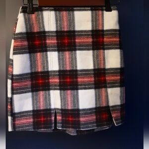 Hollister wool blend holiday plaid skirt